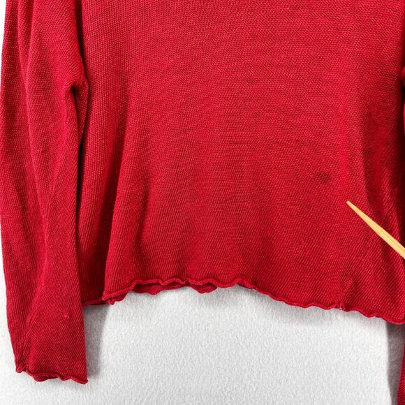 UNITED KNITWEAR Sweater Womens M Linen LBI 03 LONG BEACH ISLAND Pullover Red - Picture 13 of 16